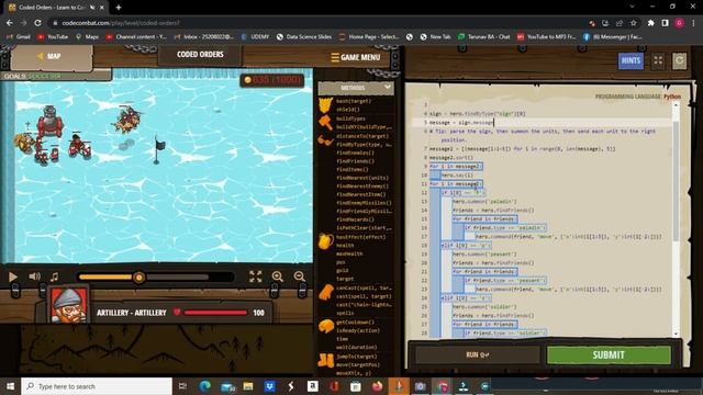 Coded Orders in Python Codecombat смотреть онлайн