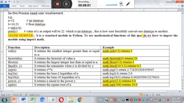 TYPE CONVERSION AND MATH MODULE смотреть онлайн