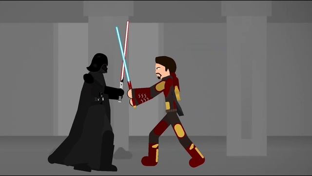 Darth Vader VS Iron Man (stick nodes animation) смотреть онлайн