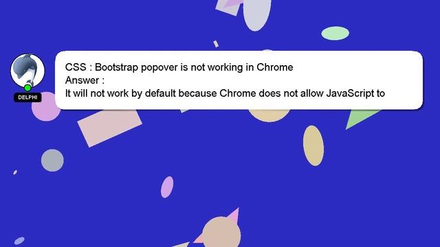 CSS : Bootstrap popover is not working in Chrome смотреть онлайн