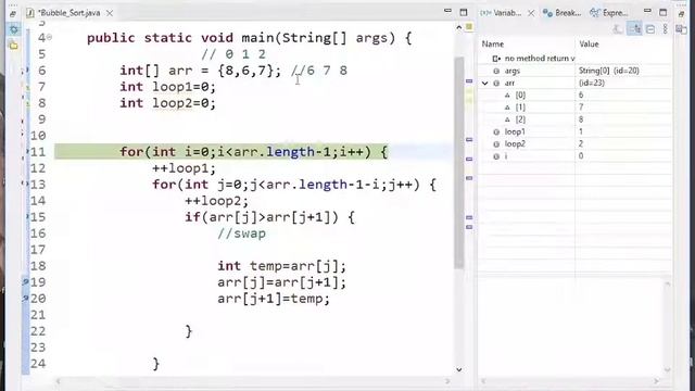 Dry Run | Bubble Sort Algorithm | Java смотреть онлайн