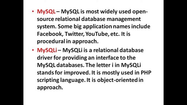 MySQL and MySQLi database смотреть онлайн