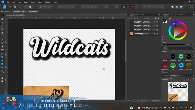 How to Create a Knockout Airbrush Text Effect in Affinity Designer смотреть онлайн