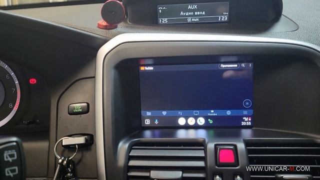 Volvo XC60 2008-2010 без штатного монитора. Подключение CarPlay Android Auto