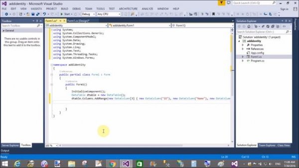 Set Primary key column to data table in C# Windows Form