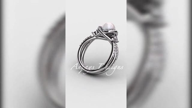 14kt White Gold Classic Pearl Wedding Ring AP146 смотреть онлайн