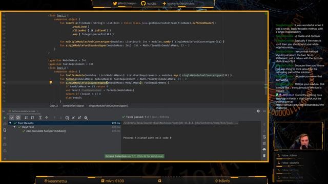 LiveCoding Advent of Code Day 1 in Kotlin [2019-12-01] смотреть онлайн