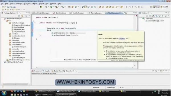 Interface Class | Java Online Tutorial  | Java Training Course | H2k Infosys