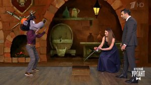 Повторяем великие фехтовальные трюки мирового кине...Вечерний Ургант. Фрагмент выпуска от 05.11.2021