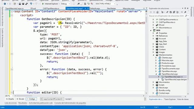 Parte 023 - Aplicación distribuida: Veterinaria - JQuery, AJAX & Json. Parte VI смотреть онлайн