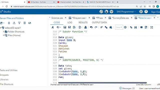 Substr function in SAS. смотреть онлайн