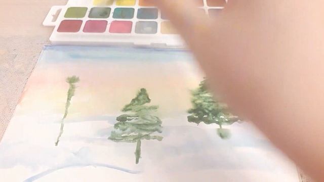 Winter forest./Рисование для новичков. Сможет каждый. Зимний лес. смотреть онлайн