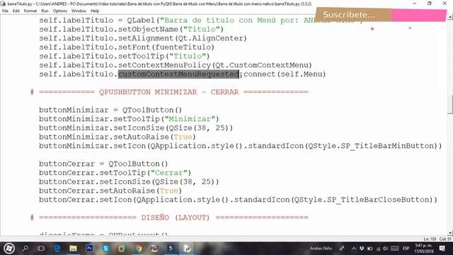 Barra de título con menú, en Python y PyQt5 - Parte 2 смотреть онлайн
