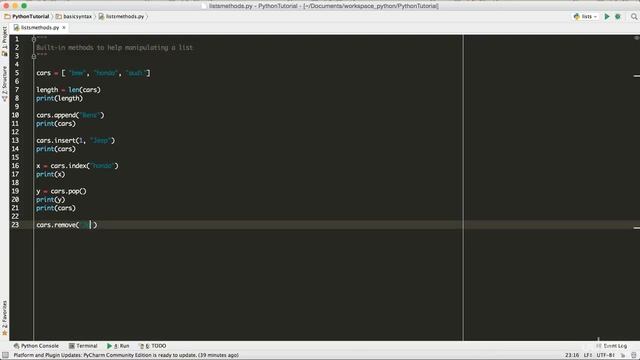 List Methods - Learn Python 3 Lesson 20 смотреть онлайн