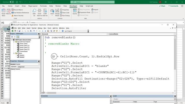 Excel Macros - Button, Assign to Macro to Delete Blank Rows - Excel VBA Part 13 смотреть онлайн
