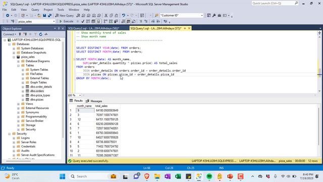 Part 2: Pizza Sales Analysis (Analytical Thinking, TREND ANALYSIS ,SUBQUERIES, DATENAME, DATEPART) смотреть онлайн