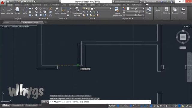 AuoCAD 2016, Oscilación de la puerta con comando arco, curso completo en español cap 4.2.b. смотреть онлайн