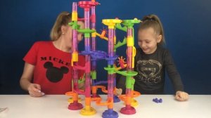 Супер конструктор - лабиринт для шариков распаковка гоночная трасса для шариков Marble Race Deluxe