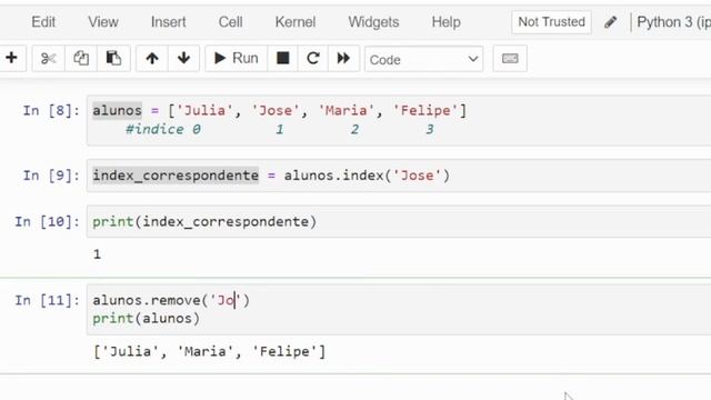 #Python - 06 Remover ( remove) um item de uma lista e salvar ( pop ) em uma variável . смотреть онлайн