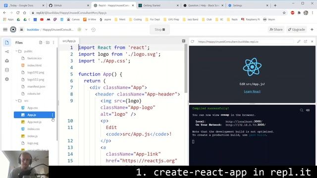 1. Create React App + Git + repl смотреть онлайн