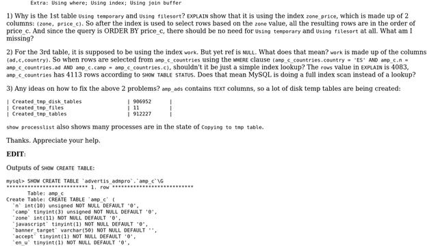 Weird MySQL query plan: why is this query using temporary & filesort? How to optimize it? смотреть онлайн