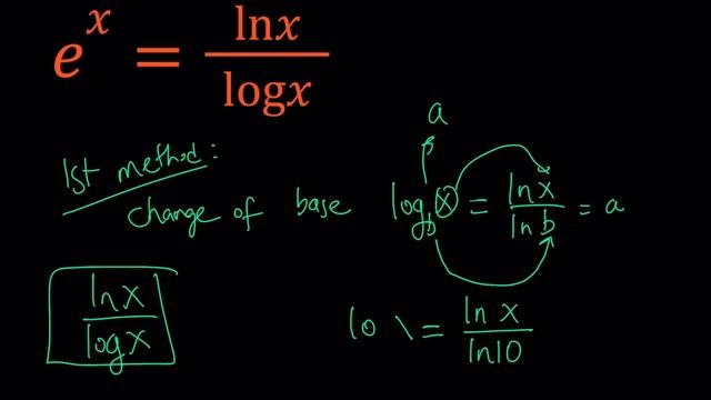 Solving e^x=ln(x)/log(x) смотреть онлайн