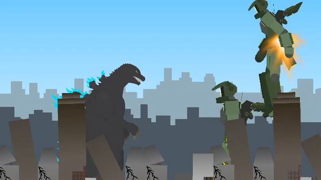 Godzilla 2003 Vs Military Mechs [First video remake] смотреть онлайн