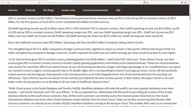 Oracle Corporation (ORCL) Earnings Report смотреть онлайн