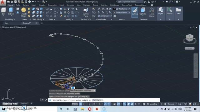 SPIRAL STAIRCASE 3D AutoCAD 2020. Magic AutoCAD. смотреть онлайн