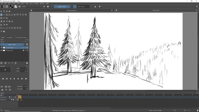the forest sketch by krita смотреть онлайн
