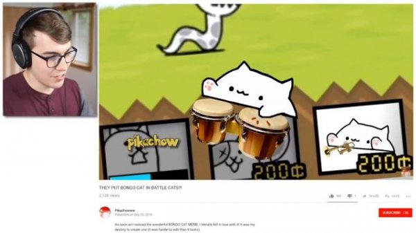 BONGO CAT in BATTLE CATS meme REACTION (ft. Mattshea)