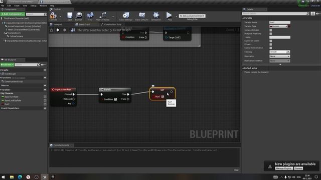 ? Unreal Engine 4 ? Простое и быстрое создание Ходьбы и Бега в дефолтном проекте от 3-го лица. смотреть онлайн