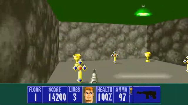 Wolfenstein 3D Spear of Destiny ECWolf - Level 01 - All Secrets - 1080p 60fps смотреть онлайн