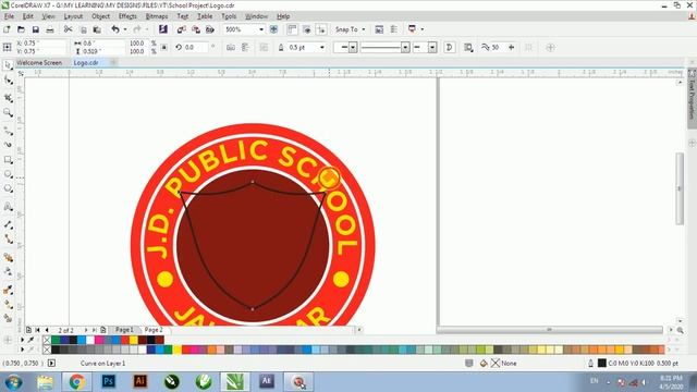 CorelDraw X7- How to design an Amazing Round School Logo | Graphic design 4u смотреть онлайн