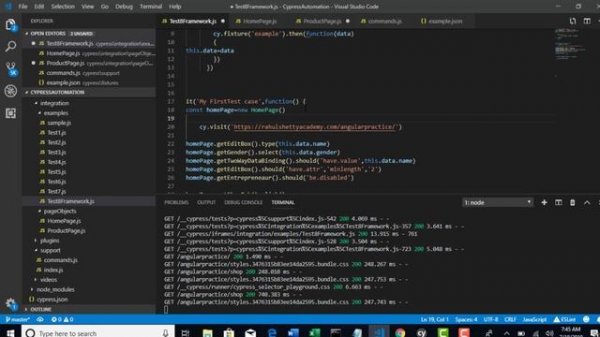 050 Modifying existing tests into Page object pattern as per Cypress standards