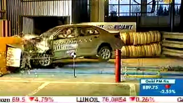 BYD F3 EuroNCAP Crash-test.  RBC-TV Broadcast.
