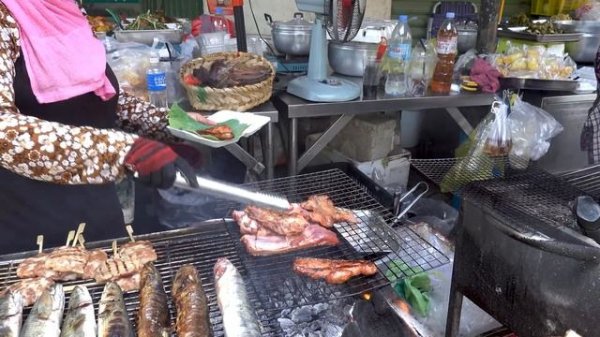 Fresh Market Food & Lunch @ Cambodian Market  - Fresh daily Food