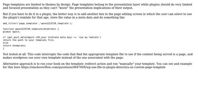 Wordpress: Create custom template in plugin and display it into post template section? смотреть онлайн