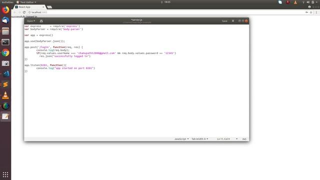 React Login Form Example[8]: using body parser with node express смотреть онлайн