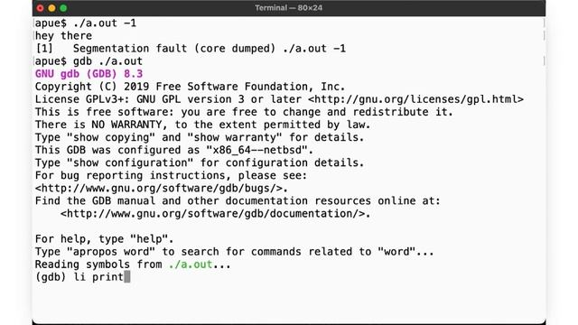 Advanced Programming in the UNIX Environment: Week 05, Segment 11 - Using gdb(1), part III смотреть онлайн