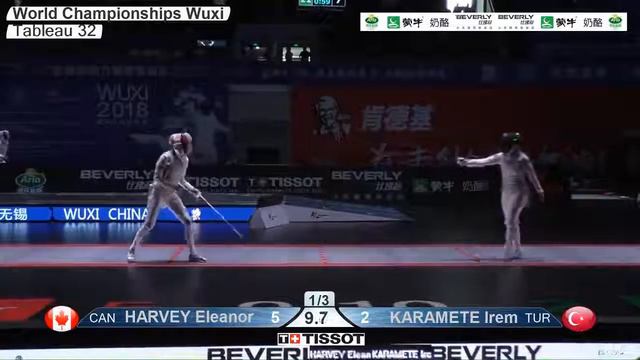 Wuxi 2018 Women Foil Individual HARVEY CAN vs KARAMETE TUR смотреть онлайн