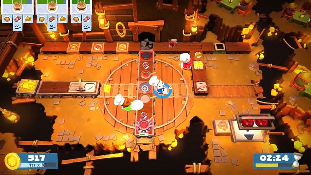 [Overcooked 2] Level 2-6 (3 Stars) ► Score: 1213 / 880 ♦ Co-Op Mode (3 Players) ★ Gameplay ║#13║