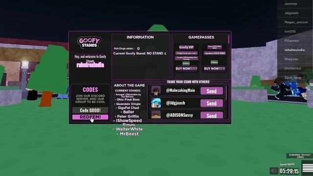 All *Secret* Goofy Stands Codes 2023 | Codes for Goofy Stands 2023 - Roblox Code смотреть онлайн