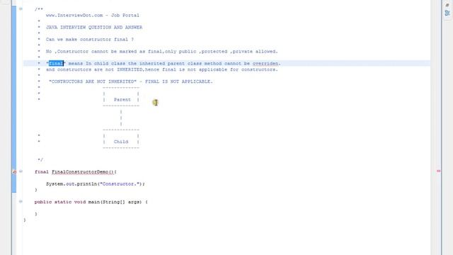 Java Constructors final compilation error смотреть онлайн