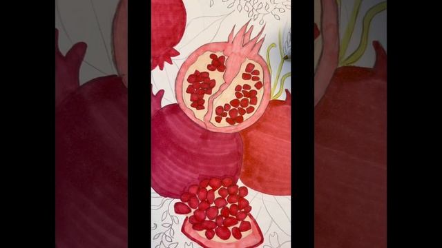 Как нарисовать гранат маркерами?! Draw a garnet with a marker! смотреть онлайн
