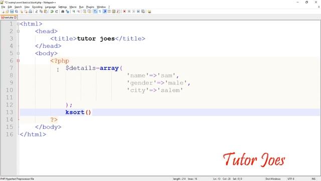 Ksort Function In PHP Tamil смотреть онлайн