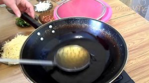 Салат из картофельной соломки с кинзой и арахисом(三丝一果, Sān sī yī guǒ). Китайская кухня.