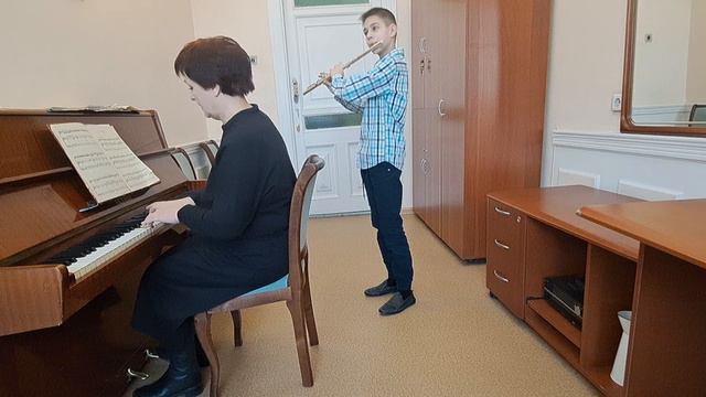 Телеман соната для флейты и фортепиано C dur 1 часть смотреть онлайн