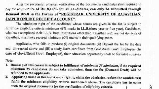 University of Rajasthan diploma first list DEL || Diploma in Environmental law || admission || law смотреть онлайн