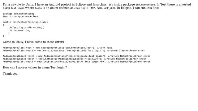 How to access enum in Unity AndroidJavaClass? (2 Solutions!!) смотреть онлайн